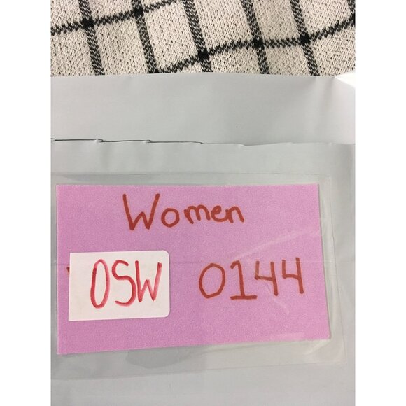 Ann Taylor Factory Womens Cardigan Sweater Size M Brown White Check Button Down - Picture 13 of 13